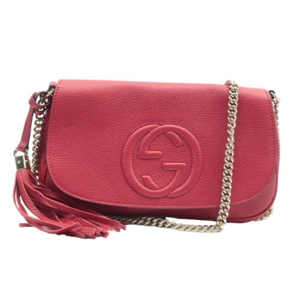 Gucci Handbags - 100% Authentic GUCCI Soho Red Leather Shoulder Bag